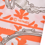 HERMES Hermes Twirie Etriers Remix/鐙 Remix Light Grey/Orange Ladies Silk 100% Scarf New Ginzo