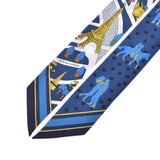 HERMES Hermes Twely Les Nouveaux Amoureux de Paris/ Lovers of New Paris Navy Blue Ladies Silk 100% Scarf New Ginzo