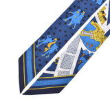 HERMES Hermes Twely Les Nouveaux Amoureux de Paris/ Lovers of New Paris Navy Blue Ladies Silk 100% Scarf New Ginzo