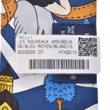 HERMES Hermes Twely Les Nouveaux Amoureux de Paris/ Lovers of New Paris Navy Blue Ladies Silk 100% Scarf New Ginzo