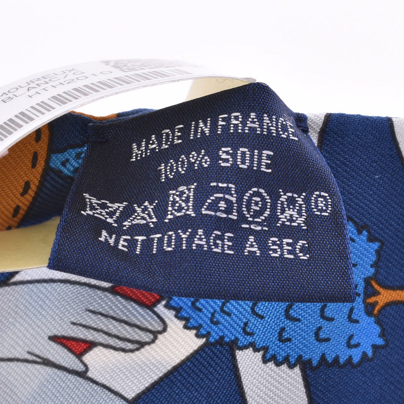 HERMES Hermes Twely Les Nouveaux Amoureux de Paris/ Lovers of New Paris Navy Blue Ladies Silk 100% Scarf New Ginzo