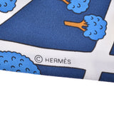 HERMES Hermes Twely Les Nouveaux Amoureux de Paris/ Lovers of New Paris Navy Blue Ladies Silk 100% Scarf New Ginzo