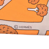 HERMES Hermes Twely Les Nouveaux Amoureux de Paris / Lovers of New Paris Orange Ladies Silk 100% Scarf New Ginzo