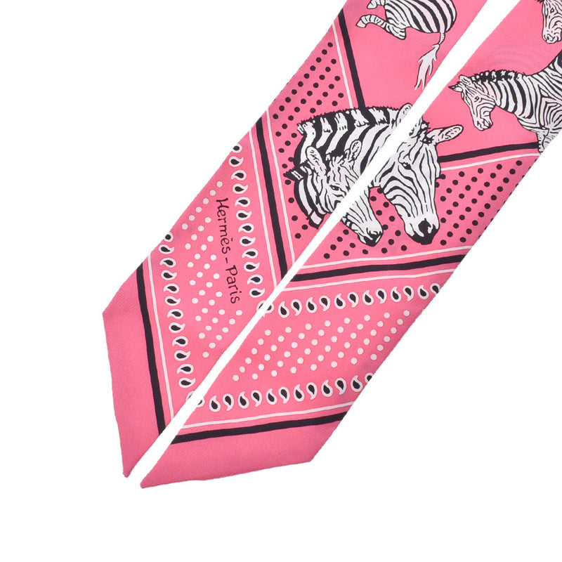 Hermes Hermes Twilee Les Zebres / Zebra Pink Women's Silk 100% Scarf New Sinkjo