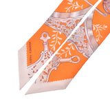 HERMES Hermes Twirie Etriers Remix/鐙 Remix Orange Ladies Silk 100% Scarf New Ginzo