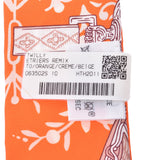 HERMES Hermes Twirie Etriers Remix/鐙 Remix Orange Ladies Silk 100% Scarf New Ginzo