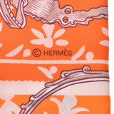 HERMES Hermes Twirie Etriers Remix/鐙 Remix Orange Ladies Silk 100% Scarf New Ginzo