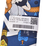 HERMES Hermes Twely Les Nouveaux Amoureux de Paris/ Lovers of New Paris Navy Blue Ladies Silk 100% Scarf New Ginzo