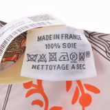 HERMES Hermes Twirie Etriers Remix/鐙 Remix Light Grey/Orange Ladies Silk 100% Scarf New Ginzo