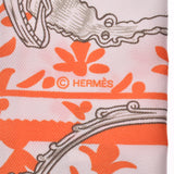 HERMES Hermes Twirie Etriers Remix/鐙 Remix Light Grey/Orange Ladies Silk 100% Scarf New Ginzo