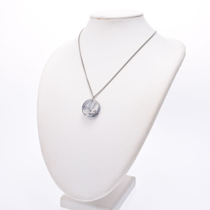 CHANEL 香奈儿可可马克蕾丝 2013 模型清除 / 海军 / 银色女士假珍珠项链 AB 排名二手银藏