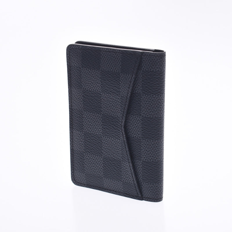 Louis Vuitton Louis Vuitton Damier Amphini Organizer Dupsh Black / Gray N60256 Men's Dumier Graphit Cambas Card Case A Rank Used Silgrin