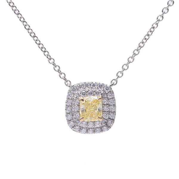 Tiffany＆Co。Tiffany Sorrest Diamond 0.34ct Fiy-VS2女士PT950 / K18WG项链A-Rank使用Silgrin