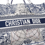 Christian Dior クリスチャンディオール ブック トート スモール ネイビー/白 ユニセックス キャンバス トートバッグ Bランク 中古 銀蔵