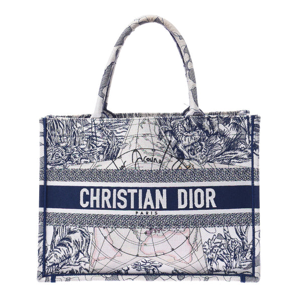 Christian Dior Christian Dior Book Tote Small Navy / White UniSEX Canvas Tote Bag等级使用Silgrin