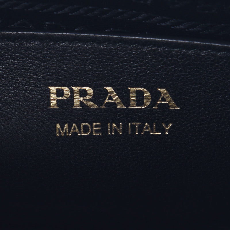 Prada Prada 2way Bag Noir Gold Bracket Ladies Safiano / Carf Handbags A-Rank Used Sinkjo