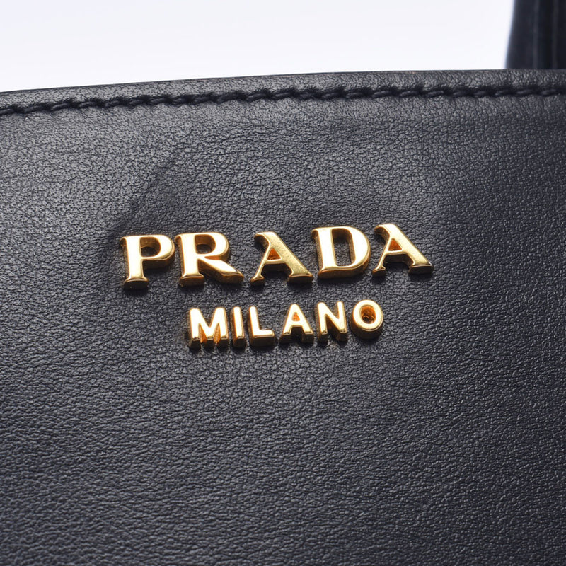 PRADA プラダ 2WAYバッグ ノワール ゴールド金具 レディース サフィアーノ/カーフ ハンドバッグ Aランク 中古 銀蔵