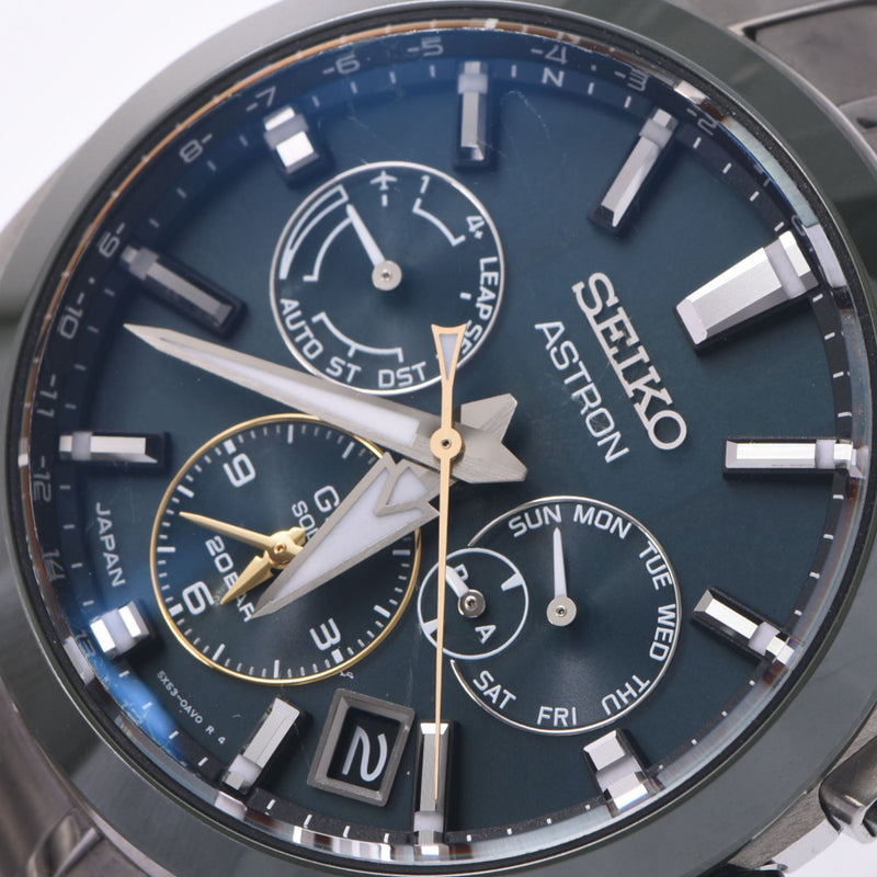 SEIKO Seiko Astron GPS Sorler Announcement at the time of soring 100th anniversary SBXC071 Men's Titanium Watch Green dial B rank used Silgrin