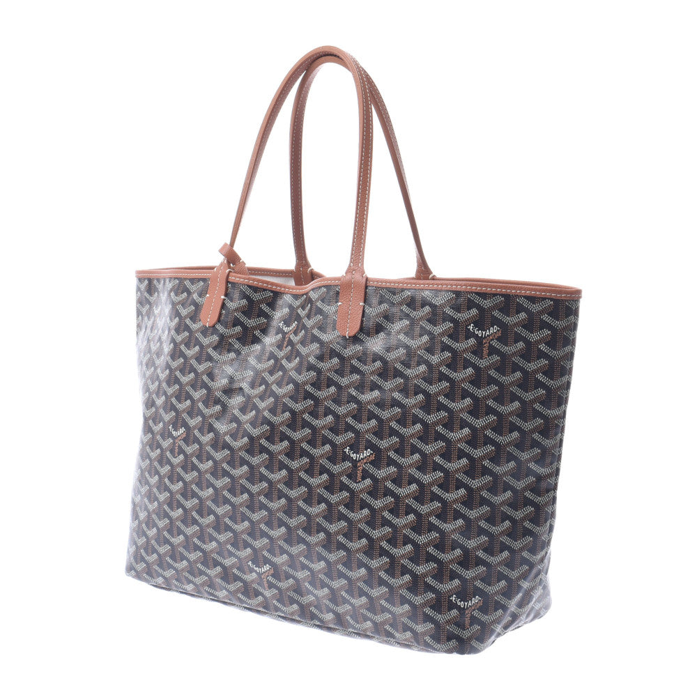 GOYARD ゴヤール サンルイ PM 黒 ユニセックス PVC/レザー トートバッグ ABランク 中古 - Thebuildteam