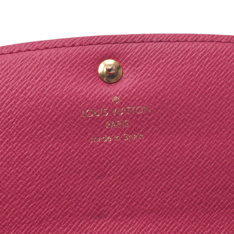 Louis Vuitton Louis Vuitton Monogram Portfoille Emily Flower Pink M64202 Ladies Monogram Canvas Long Wallet AB Rank Used Silgrin