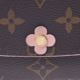 Louis Vuitton Louis Vuitton Monogram Portfoille Emily Flower Pink M64202 Ladies Monogram Canvas Long Wallet AB Rank Used Silgrin