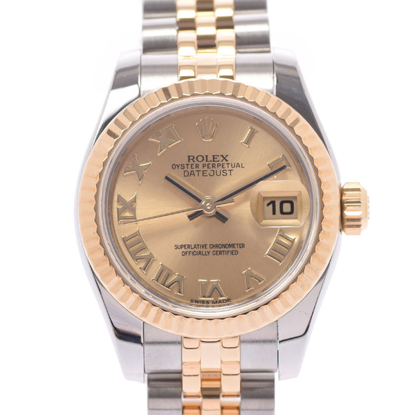 ROLEX Rolex Datejust 179173 Ladies YG/SS watch automatic winding champagne dial A rank used Ginzo