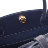 Hermes Hermes Darvi MM Navy Gold Bracket □ E-engraving (around 2001) Ladies BOX Curf Handbags AB Rank Used Sinkjo