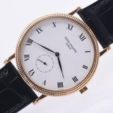 PATEK PHILIPPE パテックフィリップ カラトラバ 3919J-001 ボーイズ YG/革 腕時計 手巻き 白文字盤 Aランク 中古 銀蔵