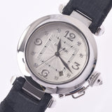 Cartier Cartier Pasha 32 8P Diamond Back Sue Boys WG / Leather Watch Automatic Wound White Diagram AB Rank Used Silgrin