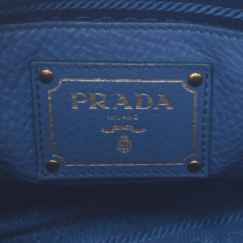 Prada Prada 2way Bag Blue Gold Bracket BN2579 Women's Leather Handbag B Rank Used Sinkjo