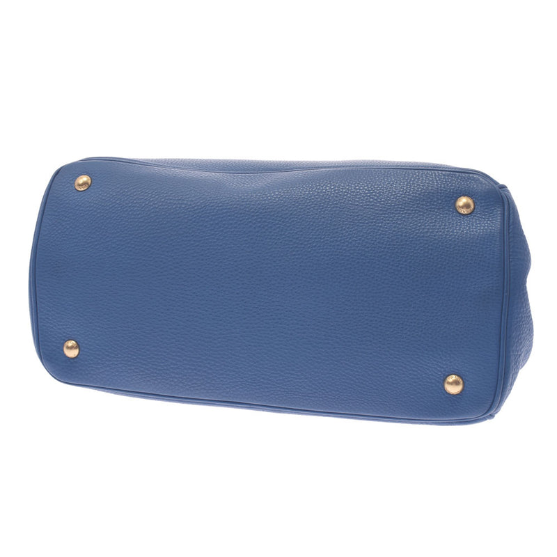 Prada Prada 2way Bag Blue Gold Bracket BN2579 Women's Leather Handbag B Rank Used Sinkjo