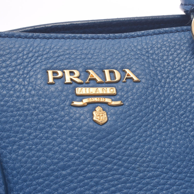 Prada Prada 2way Bag Blue Gold Bracket BN2579女装皮革手提包B排名使用水池