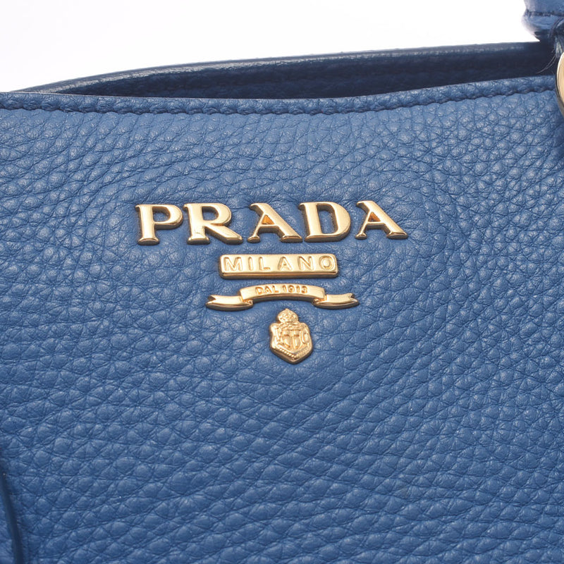 Prada Prada 2way Bag Blue Gold Bracket BN2579 Women's Leather Handbag B Rank Used Sinkjo