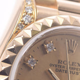 ROLEX Rolex Day Just 10P Diamond 69188 Women's YG Watch Automatic Curved Champagne Dial A Rank Used Silgrin