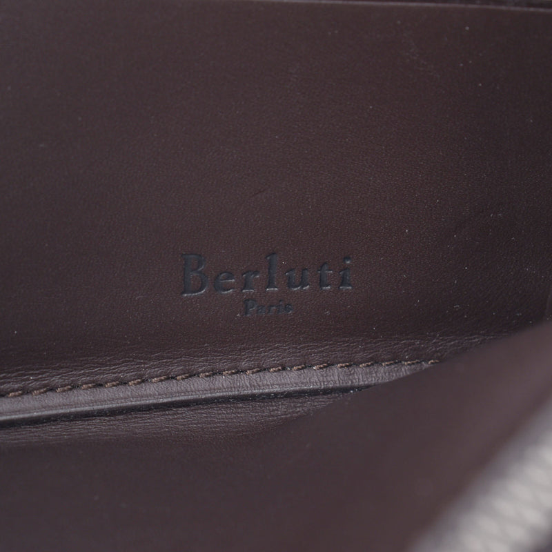 Berluti Berlutti Itua Bass Chat Leather Zip Long Wallet Brown Men's Leather Long Wallet AB Rank Used Silgrin