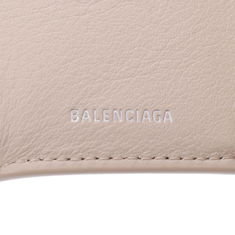 BALENCIAGA バレンシアガ ペーパーミニウォレット ベージュ 391446 ユニセックス カーフ 三つ折り財布 ABランク 中古 銀蔵