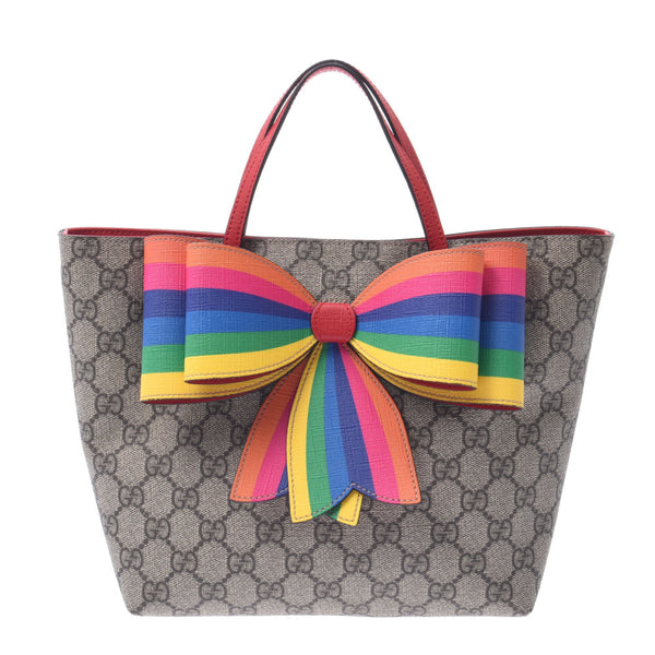 Gucci Gucci Children's Bow Tote Beige / Red 501804 Ladies GG Sprim Canvas Handbag B Rank Used Silgrin