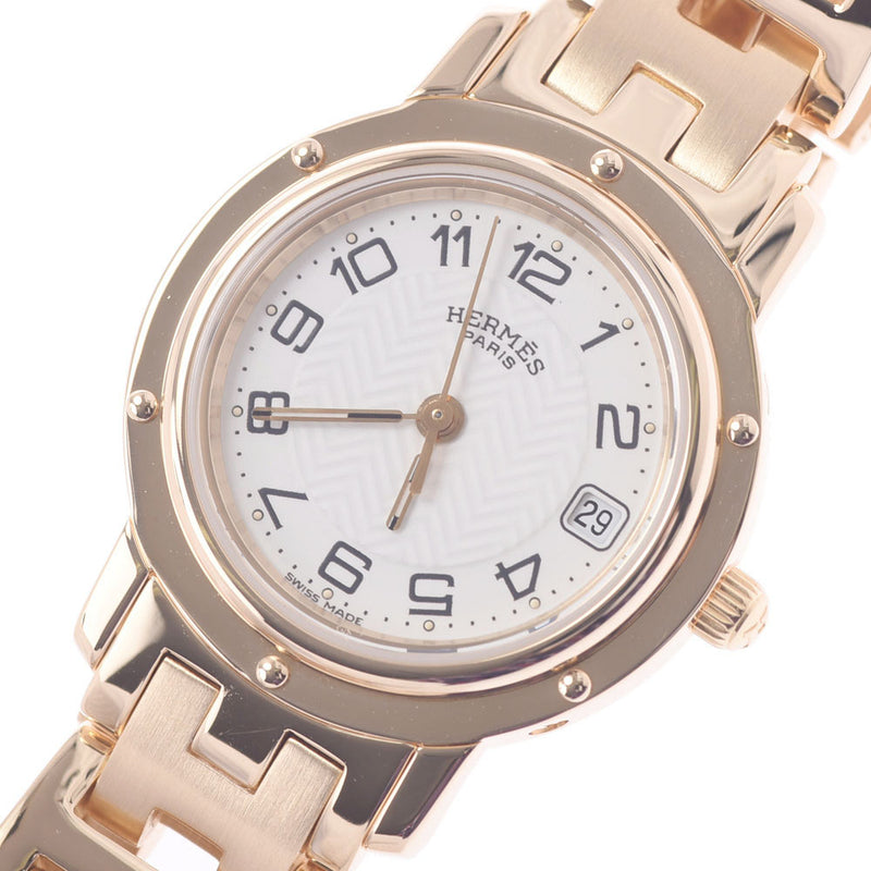 Hermes Hermes Clipper CL4.285 Women's YG Watch Quartz White Flight A-Rank Used Sinkjo