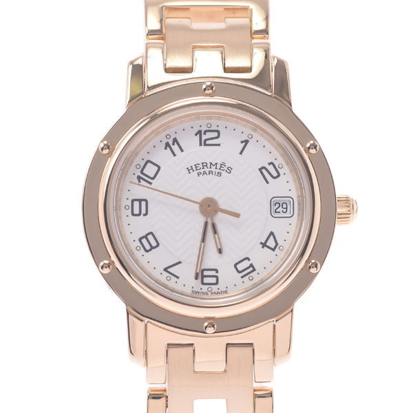 Hermes Hermes Clipper CL4.285 Women's YG Watch Quartz White Flight A-Rank Used Sinkjo