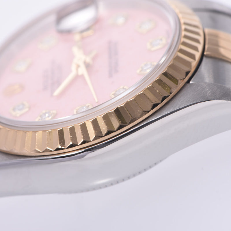 ROLEX Rolex Day Just 10P Diamond 79173G Women's YG / SS Watch Automatic Pink Opal Dimming Body A-Rank Used Sinkjo