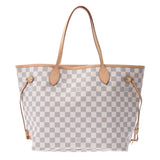 [Mother's Day Recommended] Louis Vuitton Louis Vuitton Damier Azur Never Full MM White N41361 Tote Bag New Sanko