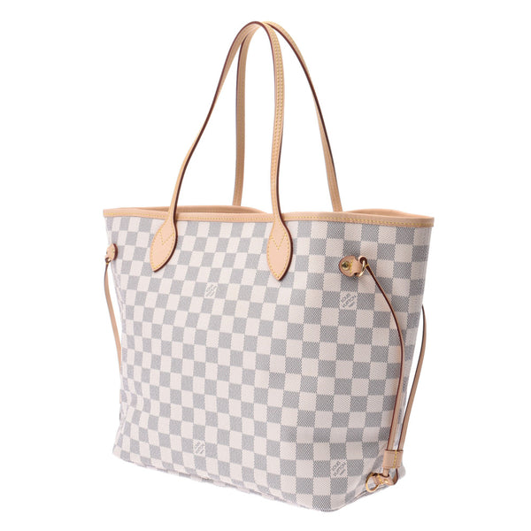 [母亲节推荐] Louis Vuitton Louis Vuitton Damier Azur从未满全MM White N41361 Tote Bag New Sanko