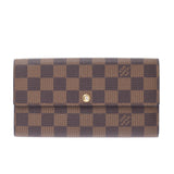 LOUIS VUITTON VUITTON, Damie, Port-Fouil, Sarah, old, brown, brown, old, unicusher, wallet, wallet, B-rank, used silver.