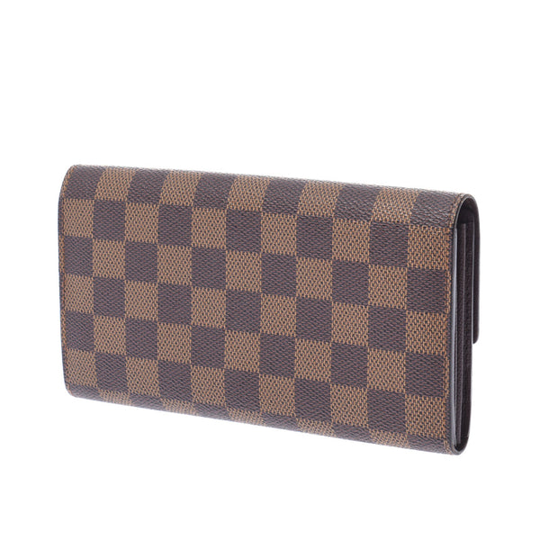 LOUIS VUITTON VUITTON, Damie, Port-Fouil, Sarah, old, brown, brown, old, unicusher, wallet, wallet, B-rank, used silver.
