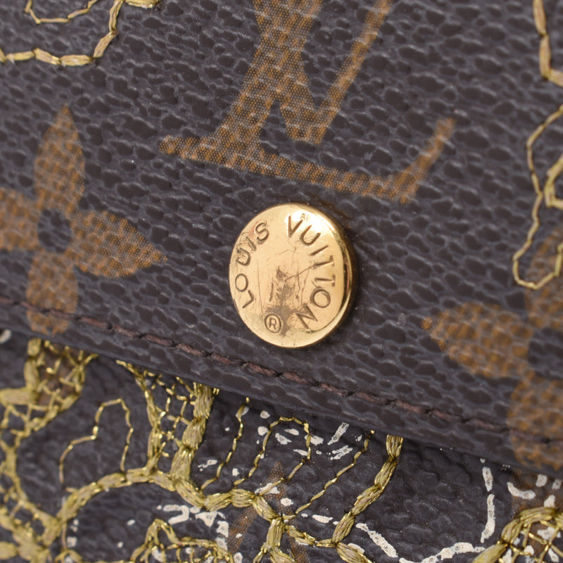 Louis Vuitton Louis Vuitton Monogram Dantell Ludlow Purses Brown / Gold M95391 Women's Coin Case AB Rank Used Silgrin