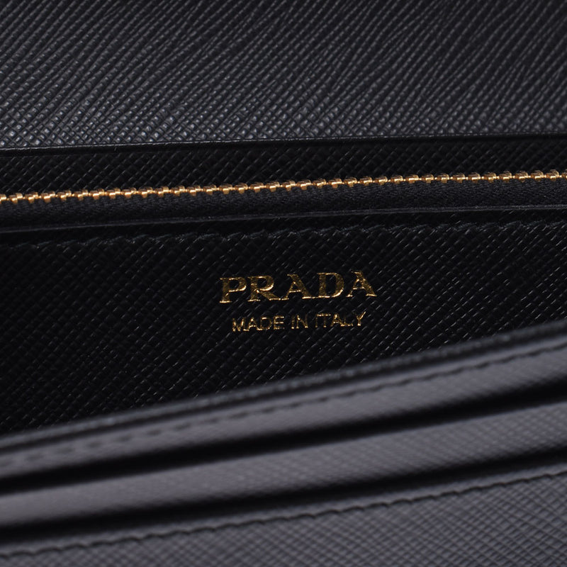 PRADA Prada Fastener Long Wallet Black 1MH132 Ladies Safiano Long Purse New Sanko