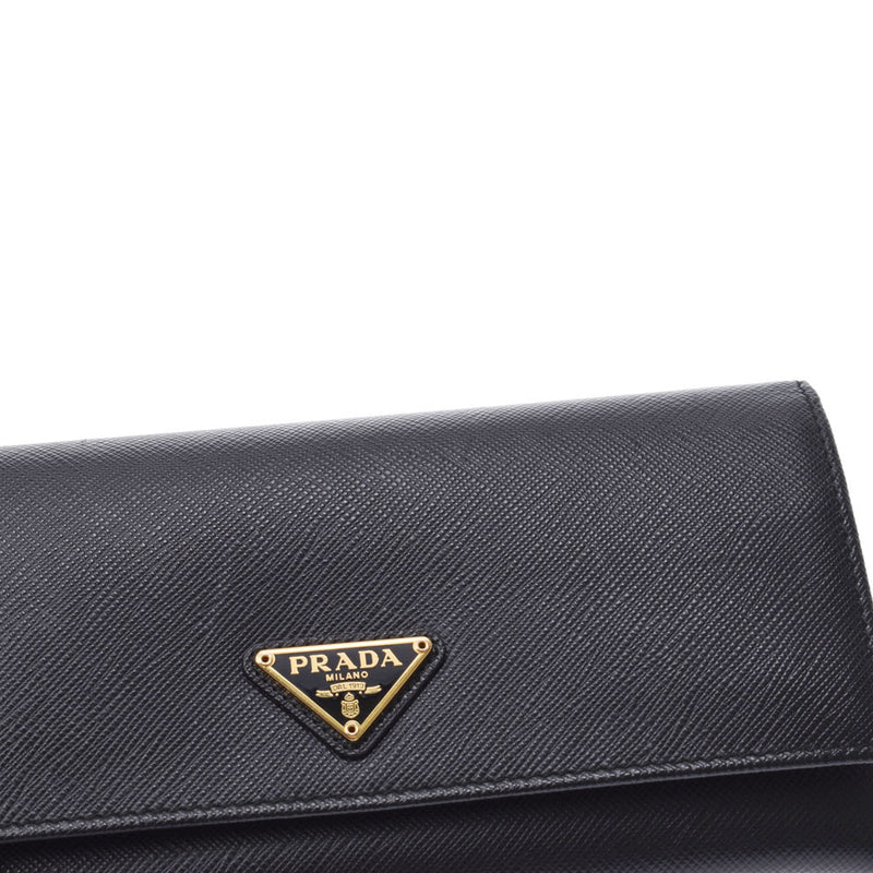 PRADA Prada Fastener Long Wallet Black 1MH132 Ladies Safiano Long Purse New Sanko