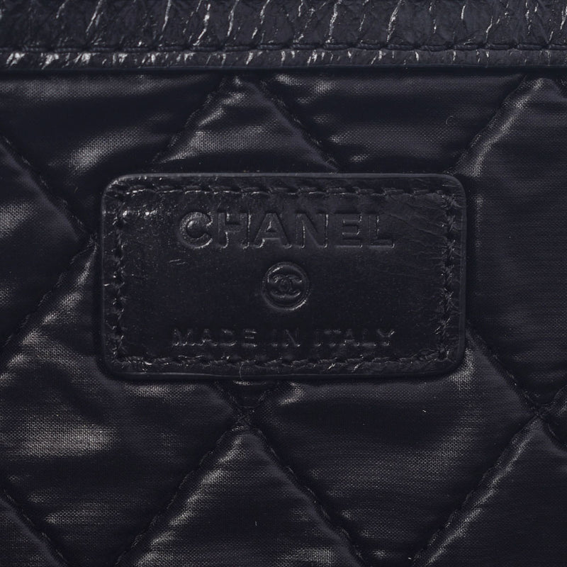 CHANEL Chanel, VETEZCOCO, black silver, vintage, vintage, clutch, clatch-bag A-rank second-hand silver,