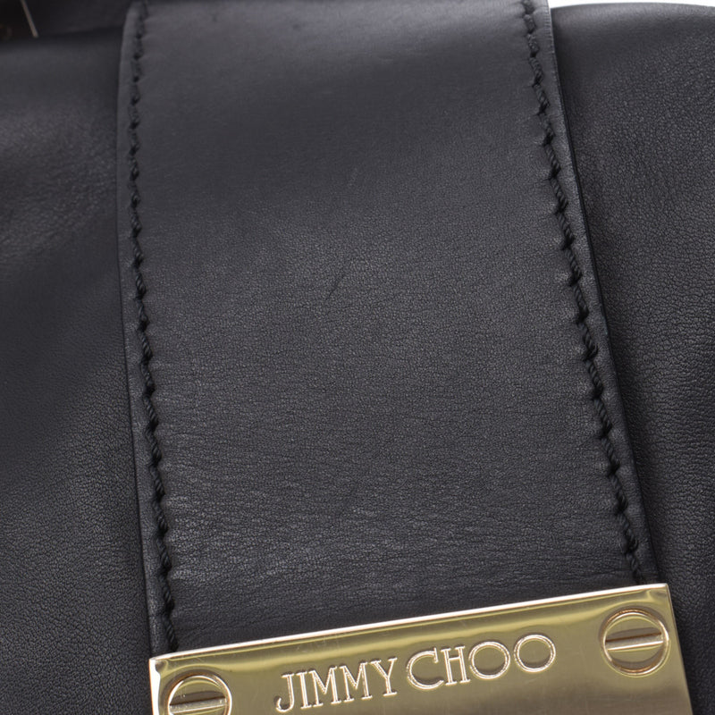 Jimmy Choo Jimmy Choo 2way黑金支架女式皮革手袋B等级使用水池