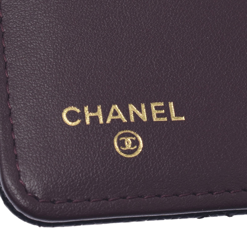 Chanel Chanel Matrasse黑金支架A31509女士鱼子酱皮肤长钱包新款Sanko